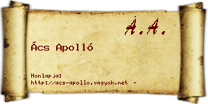Ács Apolló névjegykártya